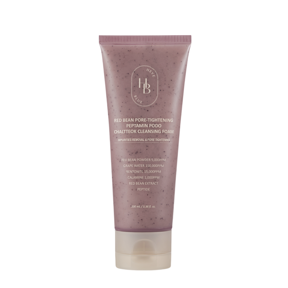 HEVEBLUE Red Bean Pore-Tightening Peptamin Podo Chaltteok Cleansing Foam