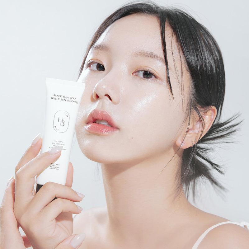 HEVEBLUE Black Yuja Bean Water Sun Essence SPF 50+ PA++++