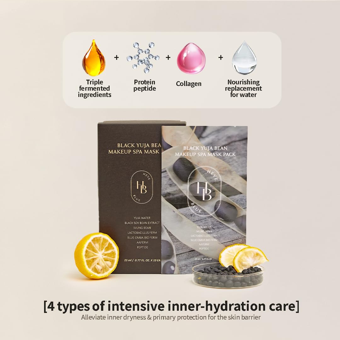 HEVEBLUE Black Yuja Bean Makeup Spa Mask Pack