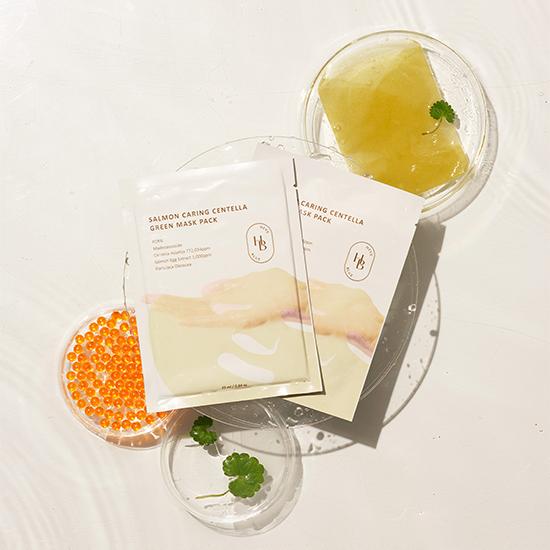HEVEBLUE Salmon Caring Centella Green Mask Pack