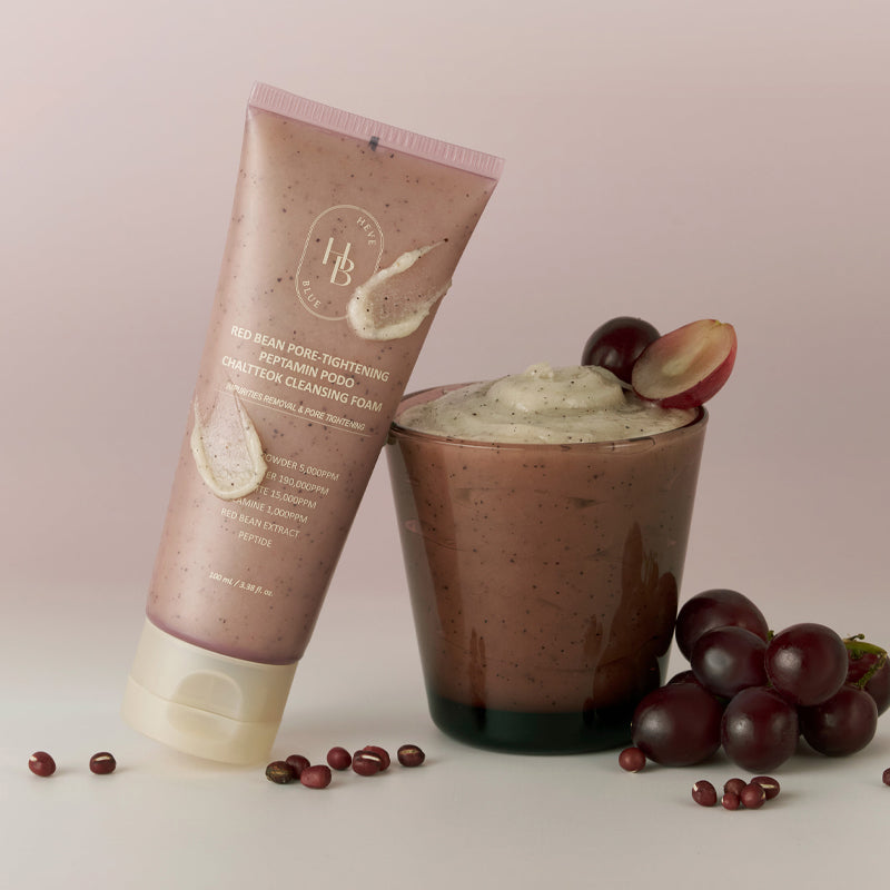 HEVEBLUE Red Bean Pore-Tightening Peptamin Podo Chaltteok Cleansing Foam