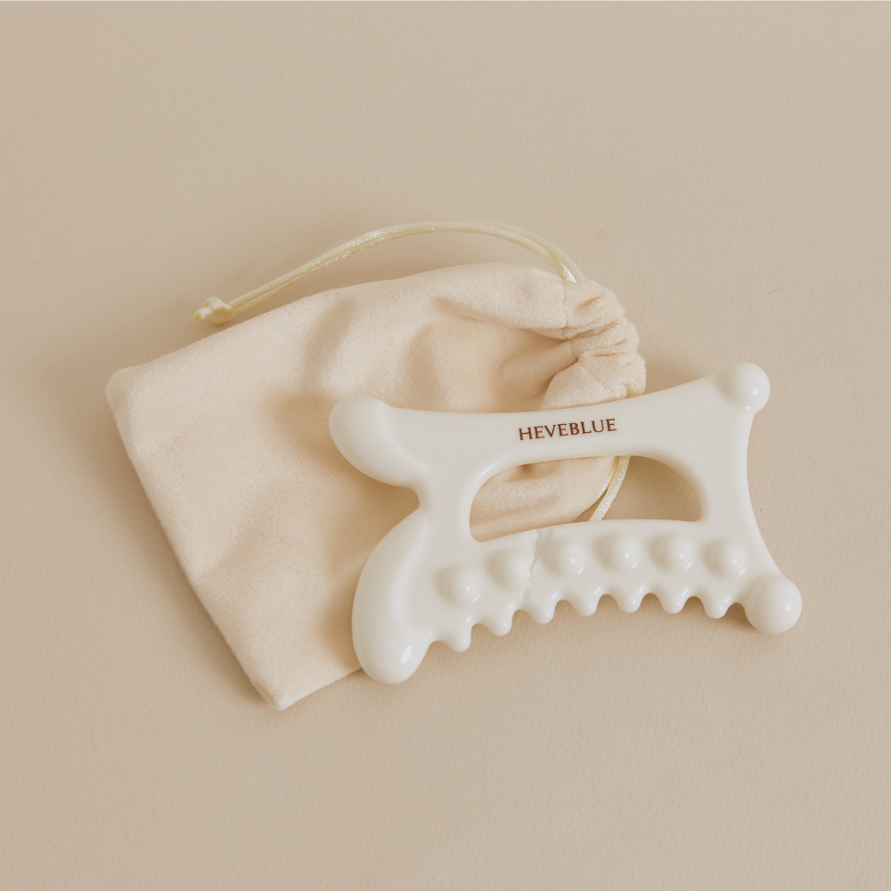 HEVEBLUE Natural White Clay Homecare Relaxing Gua Sha
