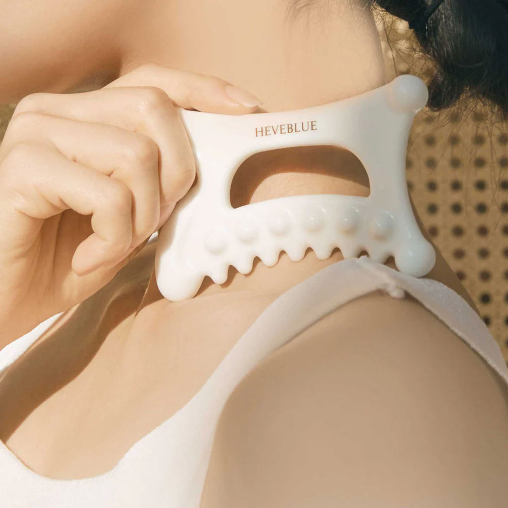 HEVEBLUE Natural White Clay Homecare Relaxing Gua Sha